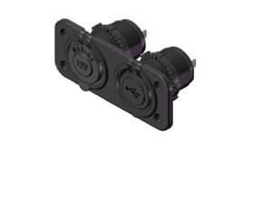 Double 12V/USB Receptacle