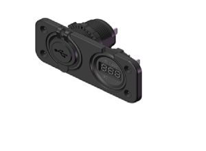 Double USB / Voltmeter Receptacle