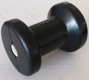 Black Rubber 4" Keeler Roller Spool Type 1/2" Shaft