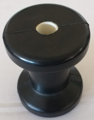 Black Rubber 4" Keeler Roller Spool Type 5/8" Shaft