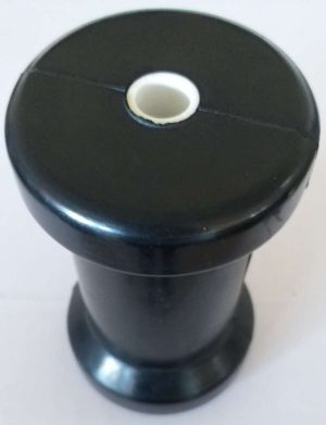 Black Rubber 5" Keeler Roller Spool Type 1/2" Shaft
