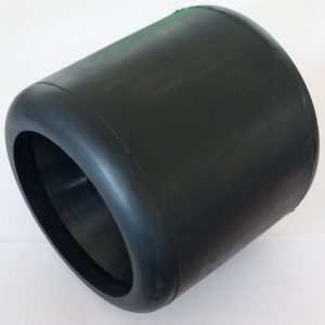 Black Rubber 4" Roller 3/4" Shaft (Bowl Shape)