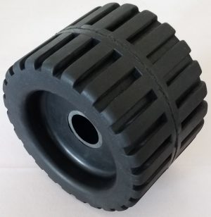 Black Rubber 4" Roller 3/4" Shaft Wheel Shape
